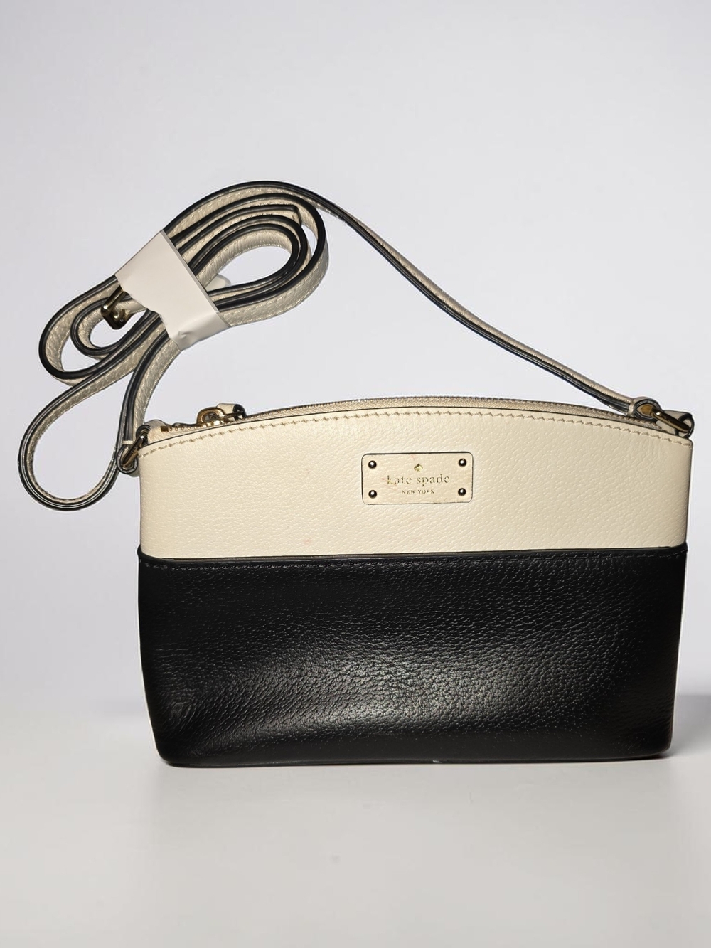 kate spade Two-Tone Cream and Black Leather Crossbody (See Description)